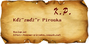 Kázmér Piroska névjegykártya